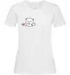 Женская футболка Peach cat в кишені Белый фото