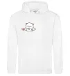 Мужская толстовка (худи) Peach cat в кишені Белый фото