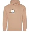 Мужская толстовка (худи) Peach cat в кишені Песочный фото