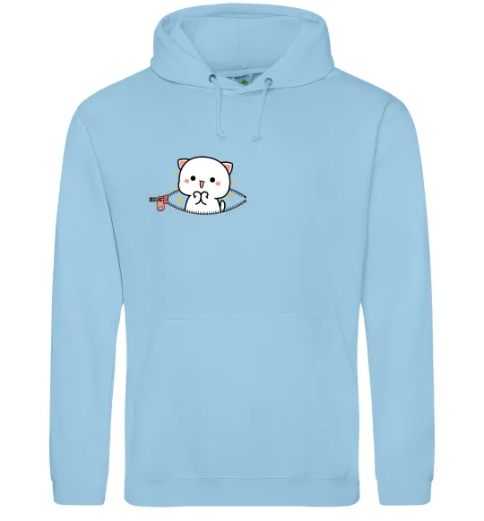 Жіноча толстовка (худі) Peach cat в кишені Блакитний фото