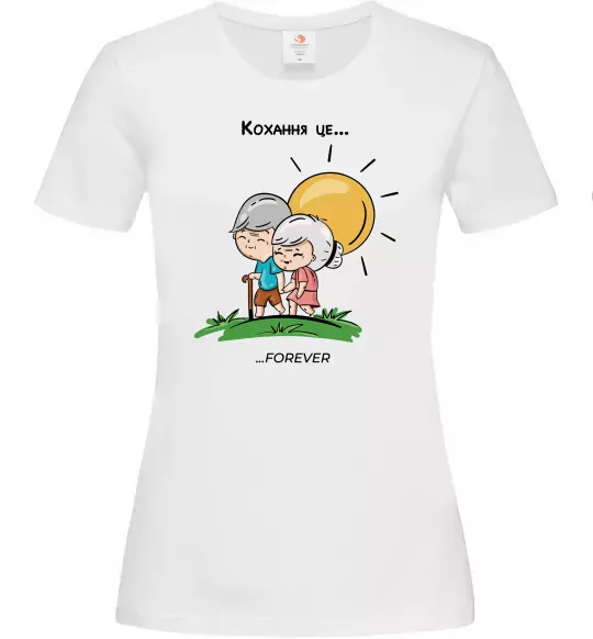 Женская футболка Love is forever Белый фото