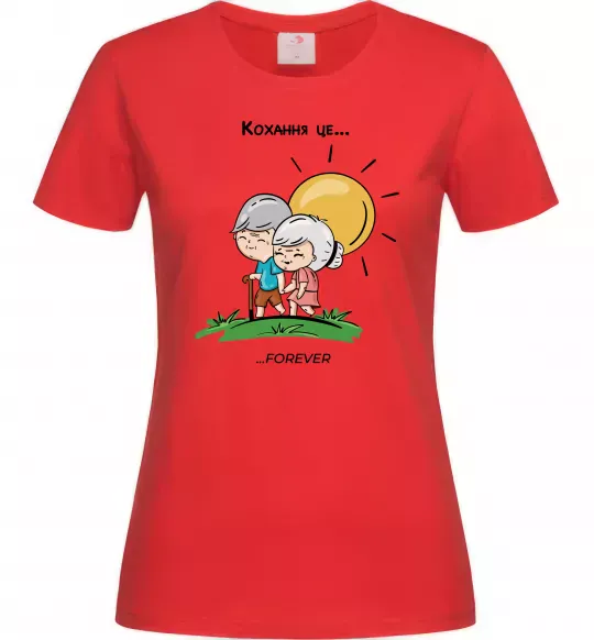 Женская футболка Love is forever Красный фото