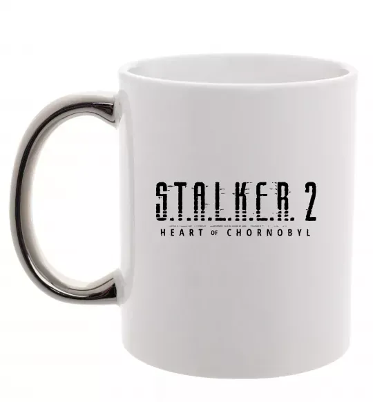 Чашка с цветной ручкой Stalker 2 Heart Of Chernobyl Logo Серебро фото