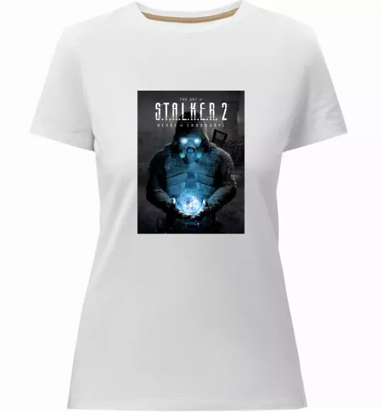 Женская премиум футболка Stalker 2 Пошук артефактів Белый фото