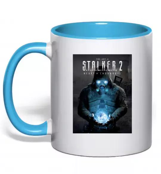 Чашка з кольоровою ручкою Stalker 2 Пошук артефактів Блакитний фото