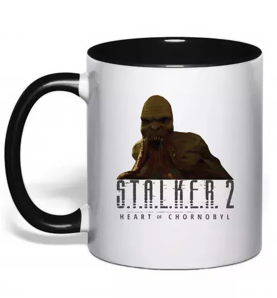 Чашка с цветной ручкой Stalker 2 Кровосос 2 Черный фото