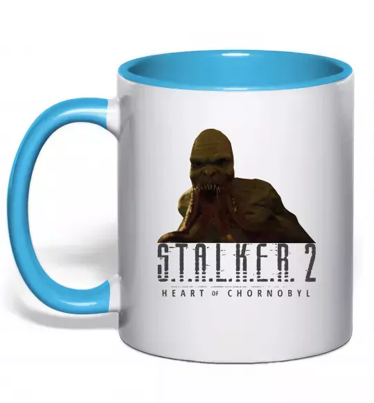 Чашка с цветной ручкой Stalker 2 Кровосос 2 Голубой фото