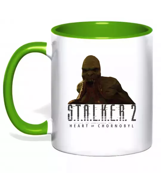 Чашка с цветной ручкой Stalker 2 Кровосос 2 Зеленый фото