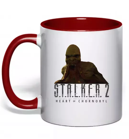 Чашка с цветной ручкой Stalker 2 Кровосос 2 Красный фото
