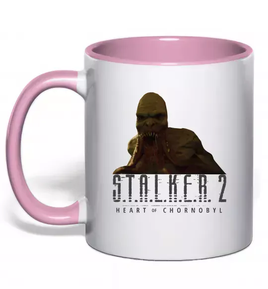 Чашка с цветной ручкой Stalker 2 Кровосос 2 Нежно розовый фото