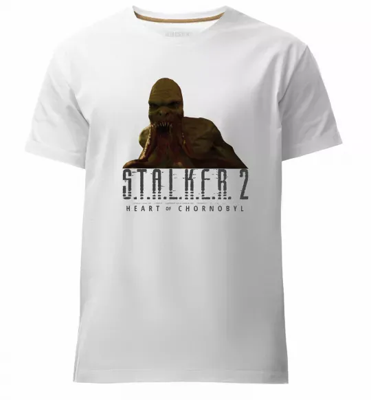 Чоловіча преміум футболка Stalker 2 Кровосос 2 Білий фото