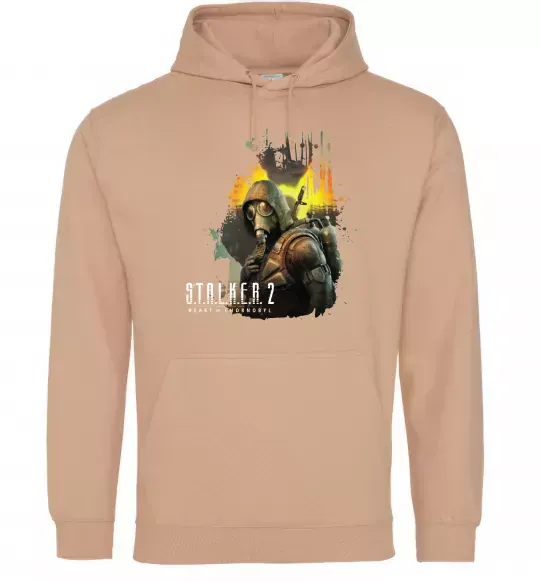 Чоловіча толстовка (худі) Stalker 2 Зона відчуження Пісочний фото