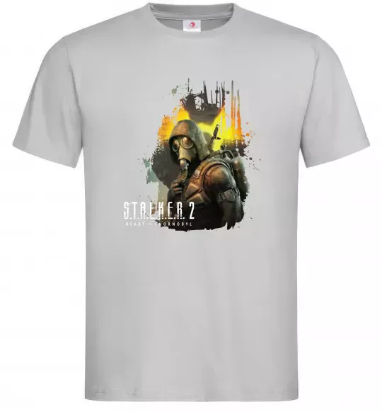 Мужская футболка Stalker 2 Зона відчуження Серый фото
