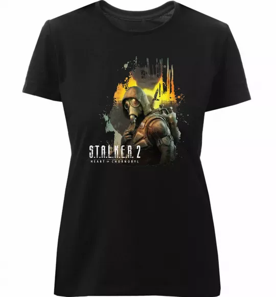 Жіноча преміум футболка Stalker 2 Зона відчуження Чорний фото