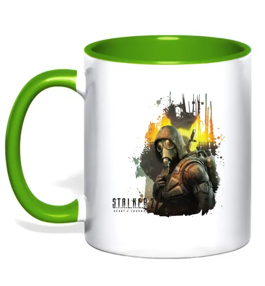 Чашка з кольоровою ручкою Stalker 2 Зона відчуження Лаймовий фото