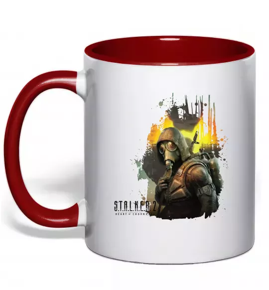 Чашка с цветной ручкой Stalker 2 Зона відчуження Красный фото