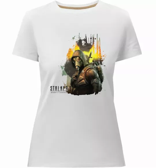 Жіноча преміум футболка Stalker 2 Зона відчуження Білий фото