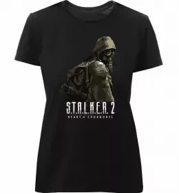 Женская премиум футболка Stalker 2 Кровосос Черный фото