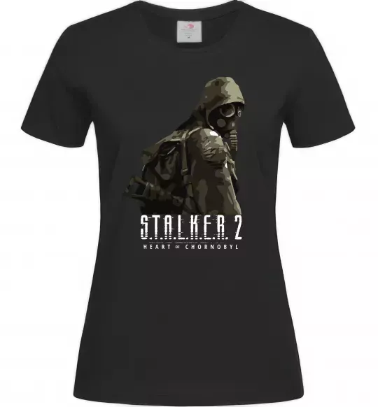 Женская футболка Stalker 2 Похід Черный фото