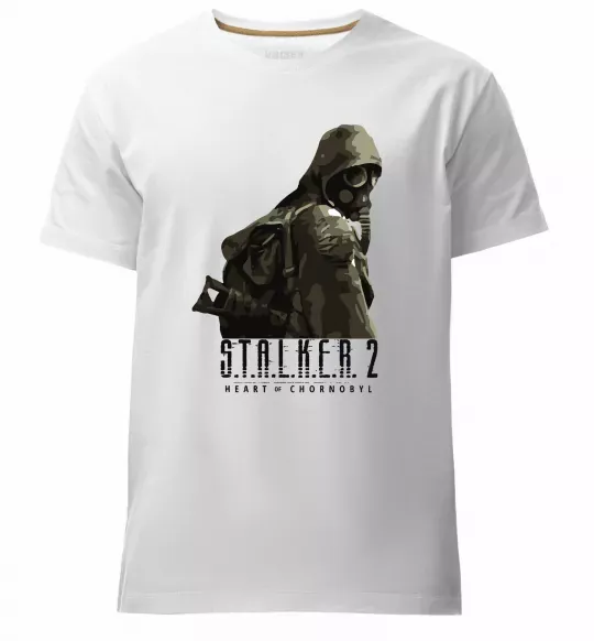 Мужская премиум футболка Stalker 2 Похід Белый фото