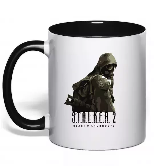 Чашка з кольоровою ручкою Stalker 2 Похід Чорний фото