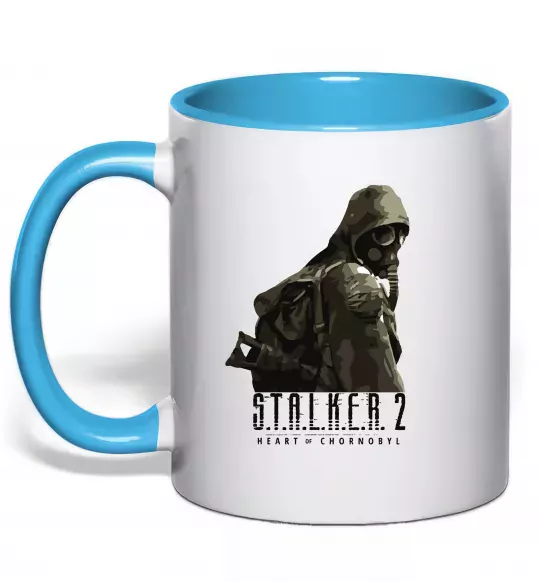 Чашка з кольоровою ручкою Stalker 2 Похід Блакитний фото