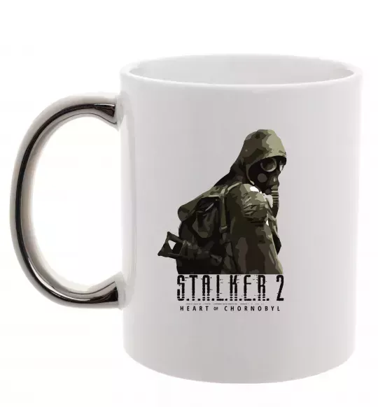 Чашка з кольоровою ручкою Stalker 2 Похід Срібло фото