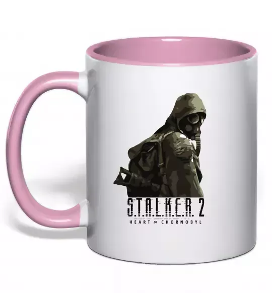 Чашка з кольоровою ручкою Stalker 2 Похід Ніжно рожевий фото