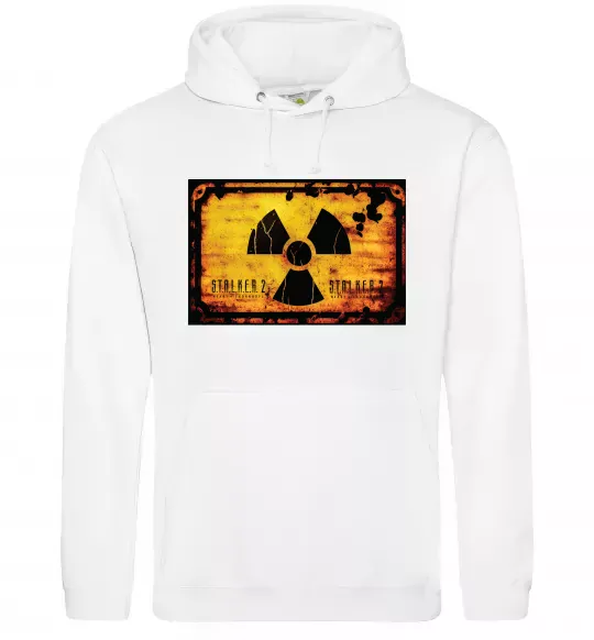 Мужская толстовка (худи) Stalker 2 Символ Белый фото