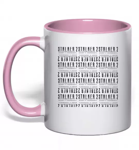 Чашка з кольоровою ручкою Stalker 2 Heart Of Chernobyl Logo 2 Ніжно рожевий фото