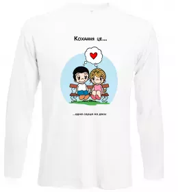 Лонгслив Love is створювати момент разом Белый фото