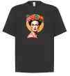 Футболка Оверсайз Фріда Кало з вінком Черный фото