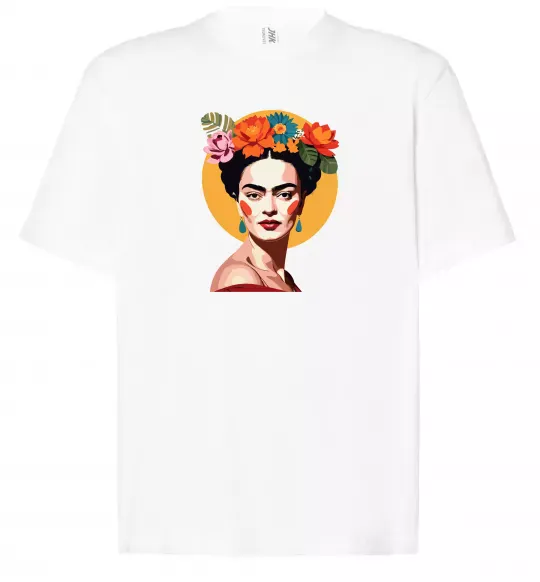 Футболка Оверсайз Фріда Кало з вінком Белый фото