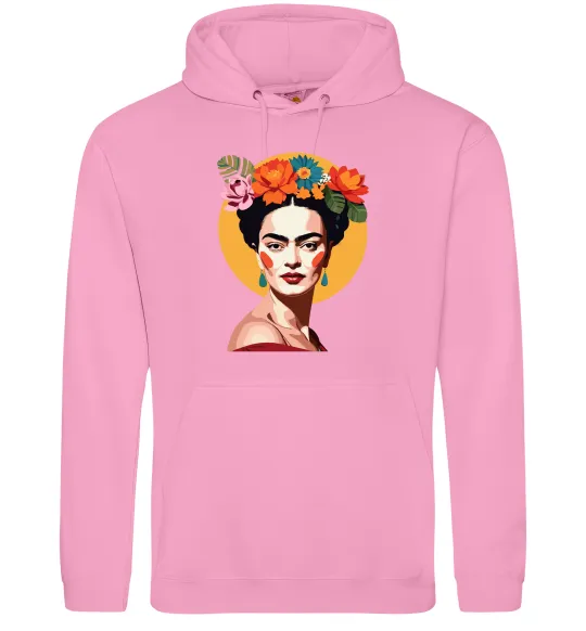 Мужская толстовка (худи) Фріда Кало з вінком Розовый фото