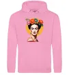 Жіноча толстовка (худі) Фріда Кало з вінком Рожевий фото