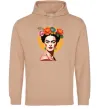 Женская толстовка (худи) Фріда Кало з вінком Песочный фото
