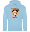 Жіноча толстовка (худі) Фріда Кало з вінком Блакитний фото