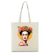 Еко-сумка Фріда Кало з вінком Бежевий Еко-сумка Фріда Кало з вінком Бежевий фото