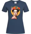 Жіноча футболка Фріда Кало з вінком Темно-синій фото
