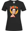 Жіноча футболка Фріда Кало з вінком Чорний фото