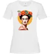 Жіноча футболка Фріда Кало з вінком Білий фото