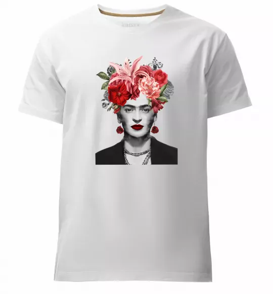 Чоловіча преміум футболка Фріда Кало Білий фото