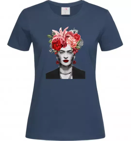 Жіноча футболка Фріда Кало Темно-синій фото