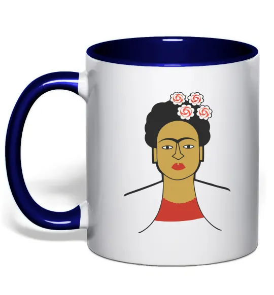 Чашка с цветной ручкой Frida Kahlo Глубокий темно-синий фото