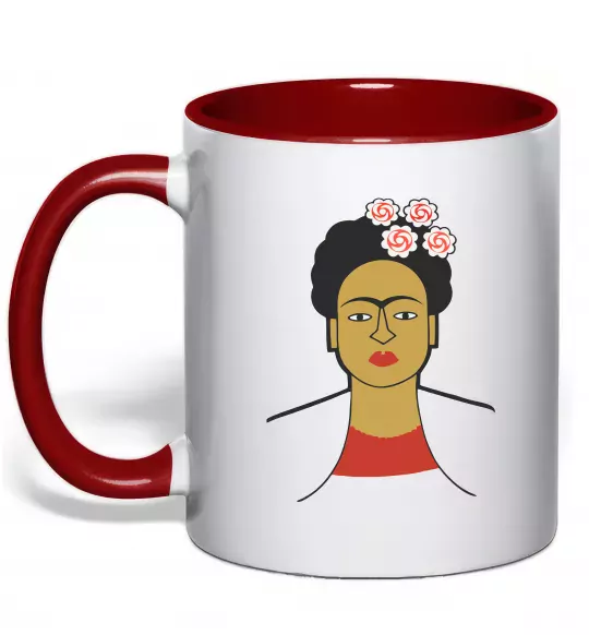 Чашка с цветной ручкой Frida Kahlo Красный фото
