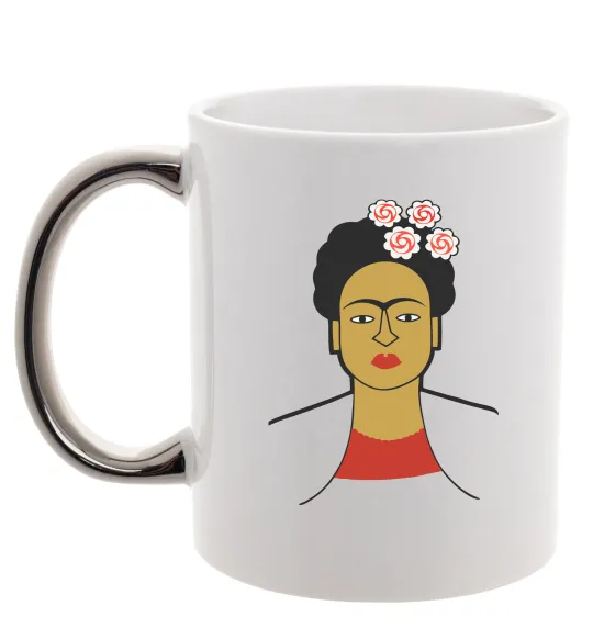 Чашка с цветной ручкой Frida Kahlo Серебро фото