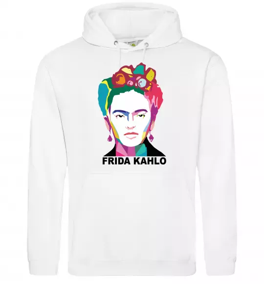 Жіноча толстовка (худі) Frida Kahlo кольорова Білий фото