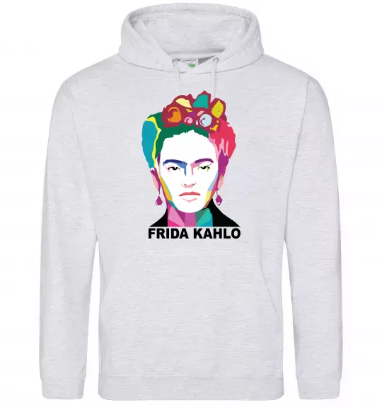 Жіноча толстовка (худі) Frida Kahlo кольорова Сірий меланж фото