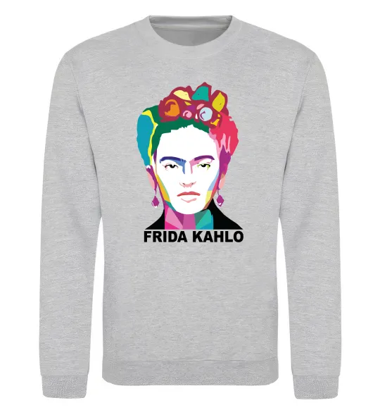 Свитшот Frida Kahlo кольорова Серый меланж фото
