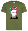 Мужская футболка Frida Kahlo кольорова Оливковый Мужская футболка Frida Kahlo кольорова Оливковый фото
